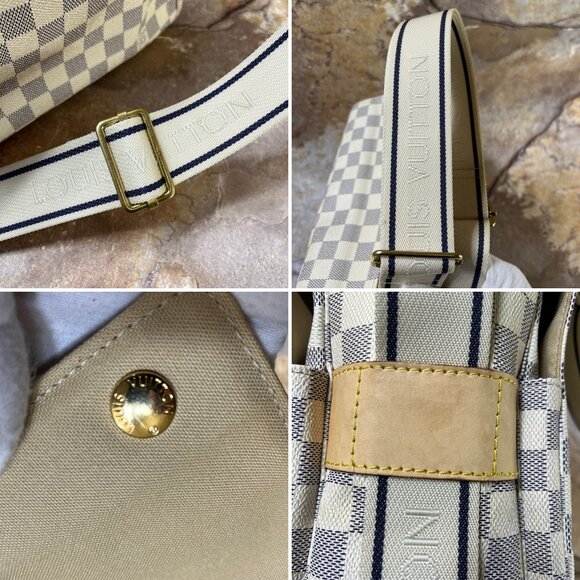 Louis Vuitton Naviglio Daimer Azur Crossbody / Shoulder Bag White Messenger Bag - Picture 10 of 14